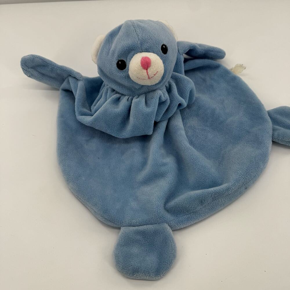 Blue Teddy Bear Lovey Plush Stuffed Animal Security Blanket Round 20"